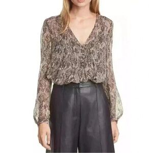 Veronica Beard Women's Snake Print Blouse
